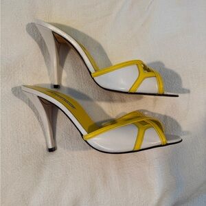 Charles David Yellow and White Heels